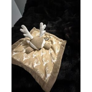 Levtex Baby Deer Security Blanket Soft Cuddly Lovey Plush Brown White